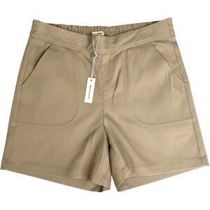 Max Studio Utility Pin Up Khaki Stretch Pull On Chino Shorts Womens L NWT $88